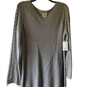 St John's Bay sweater, gray, NWT, sz XL